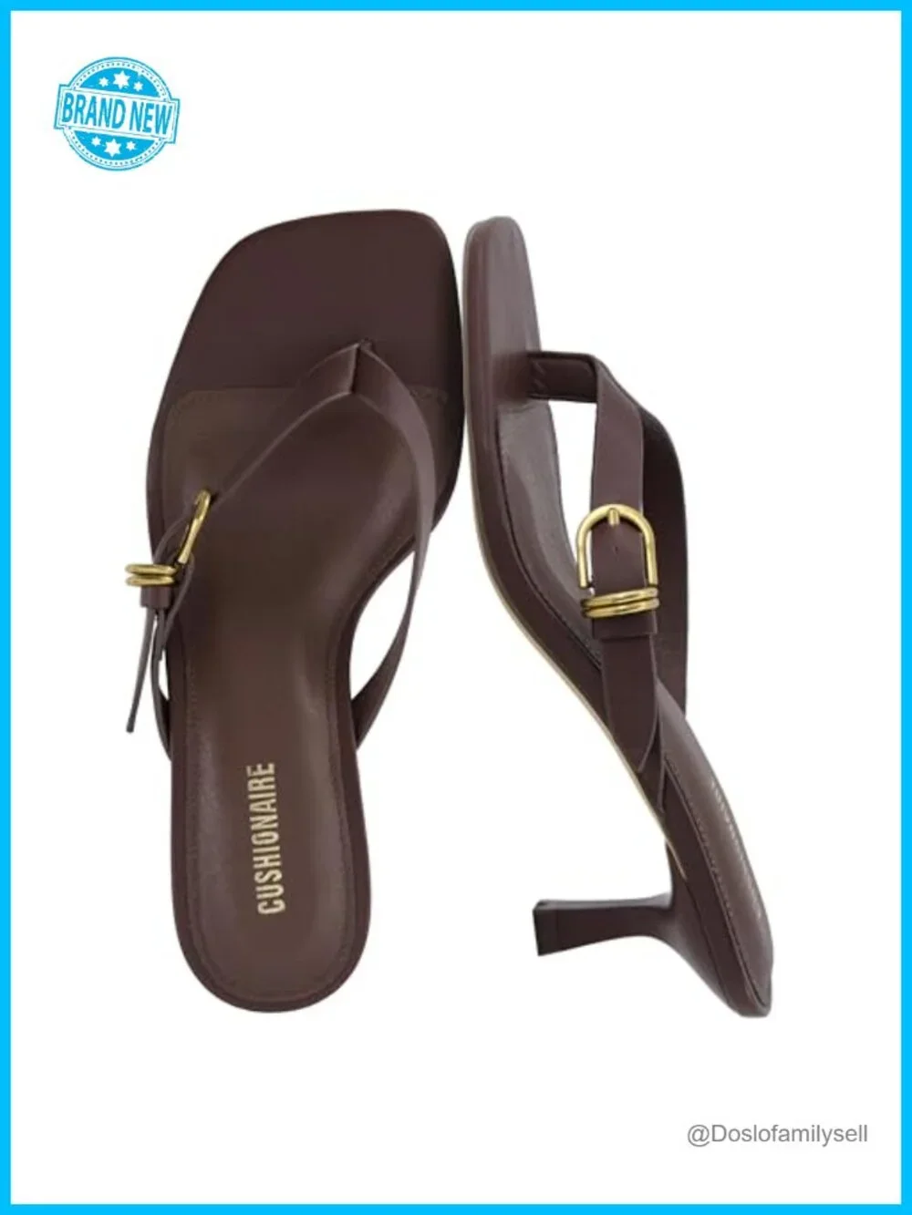 Low Kitten Heels, Adjustable Buckle, Square Toe Dressy Sandals